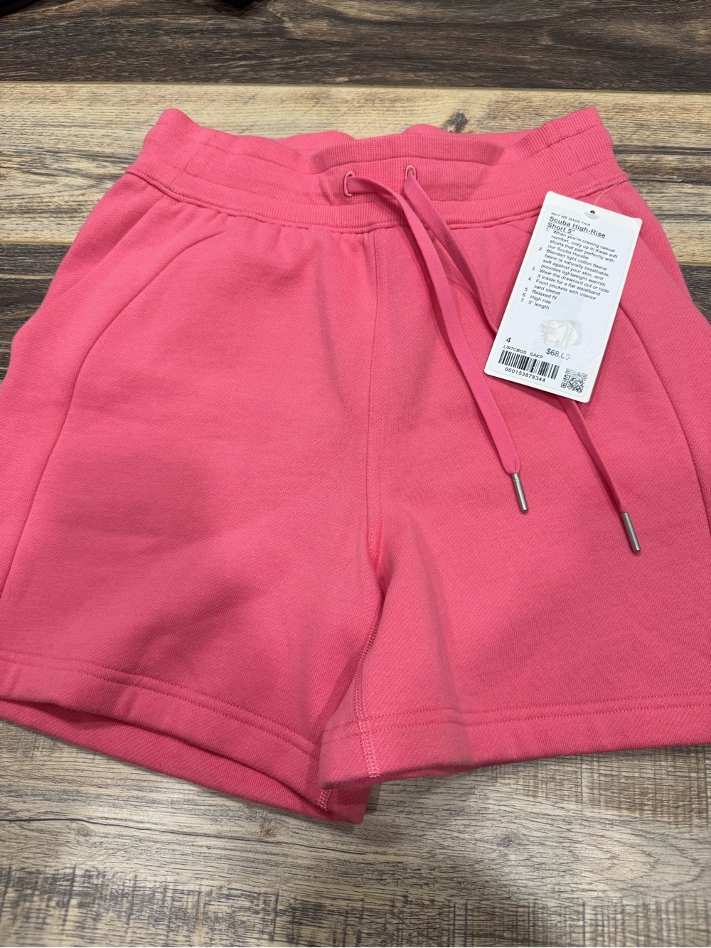 lululemon athletica Coral Pink Drawstring Scuba High Rise Shorts 5inch